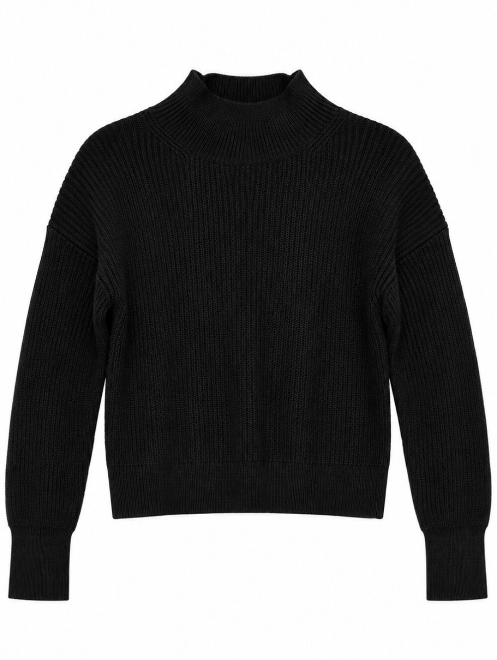 Truth By Republic Black Mock Neck Ribbed Sweater - Women